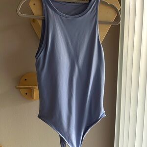 Blue tank with built- in bra